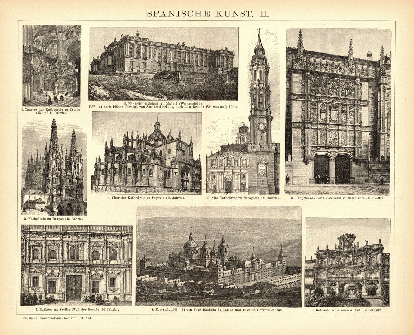 Spanische Kunst. Buchillustration (Stich) von 1897