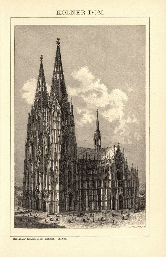 Kölner Dom. Buchillustration (Stich) von 1897