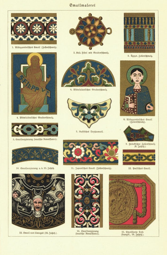 Emailmalerei. Lithographie von 1925