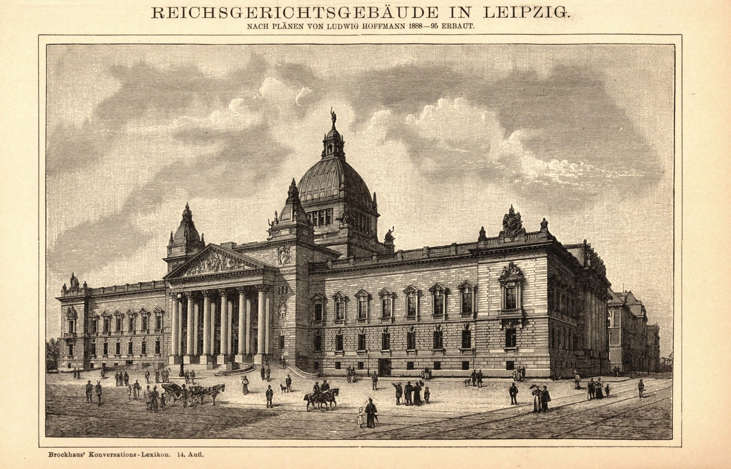 Reichsgerichtsgebäude in Leipzig. Buchillustration (Stich) von 1897