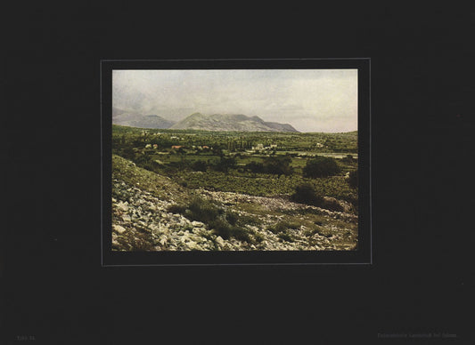 Dalmatinische Landschaft bei Salona, Italien, Farbenphotographie von 1910.