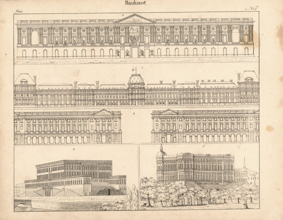 Modern Architecture No. 3 · Antique Lithograph, 1830
