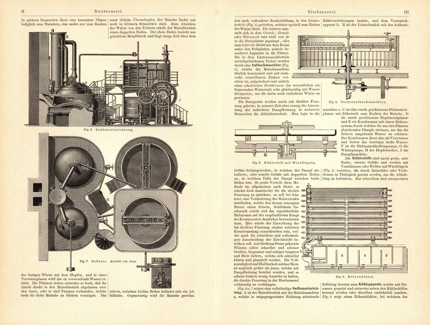 Bierbrauerei. Buchillustration (Stich) von 1893