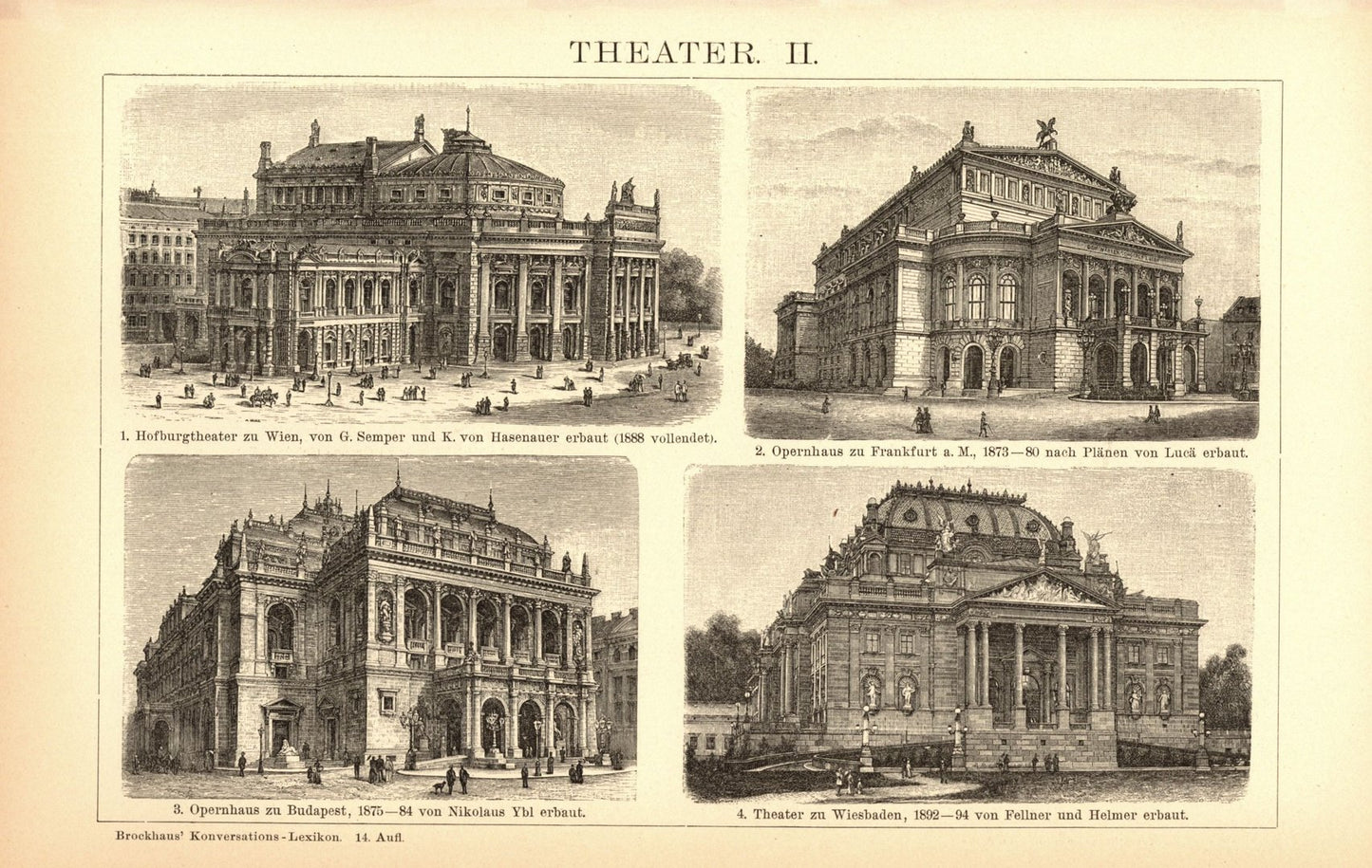 Theater. Buchillustration (Stich) von 1897