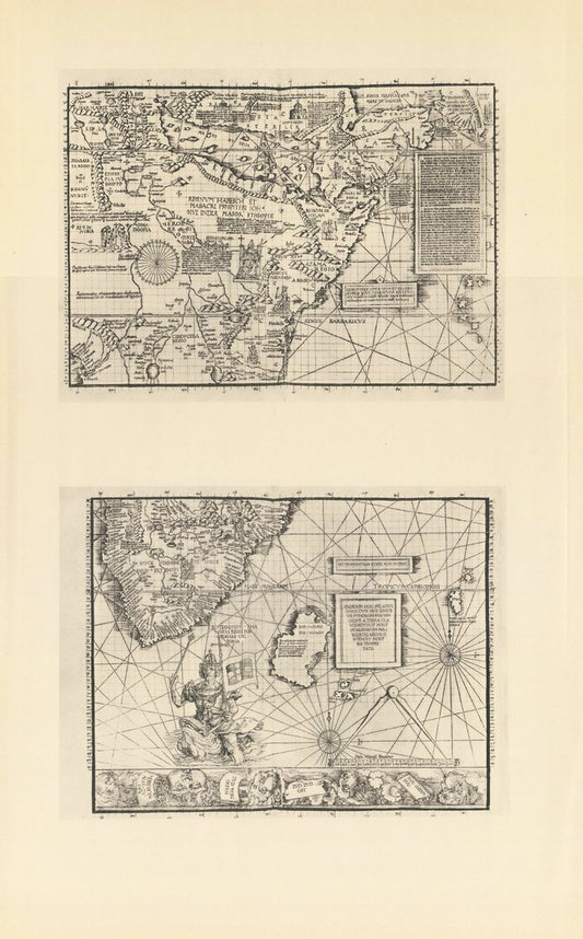 Weltkarte (1516) . Limitierter Nachdruck von 1968. Carta marina navigatoria Portugallen navigationes