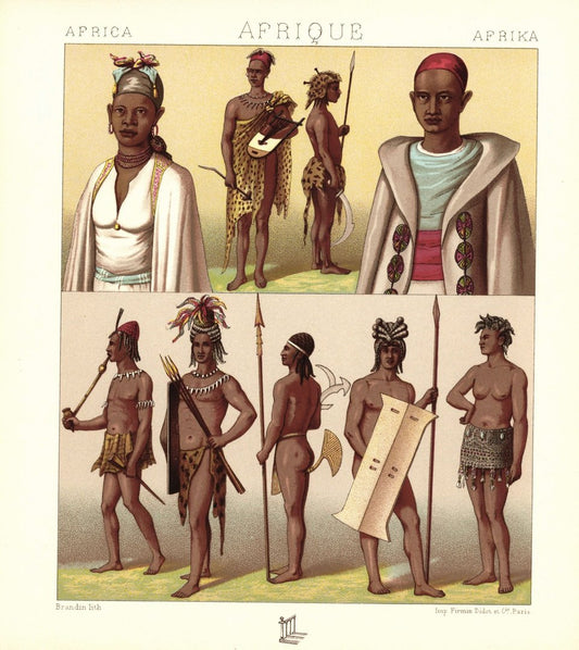 Afrika. Eingeborene von Timbuktu. Lithografie von 1888. (T70)