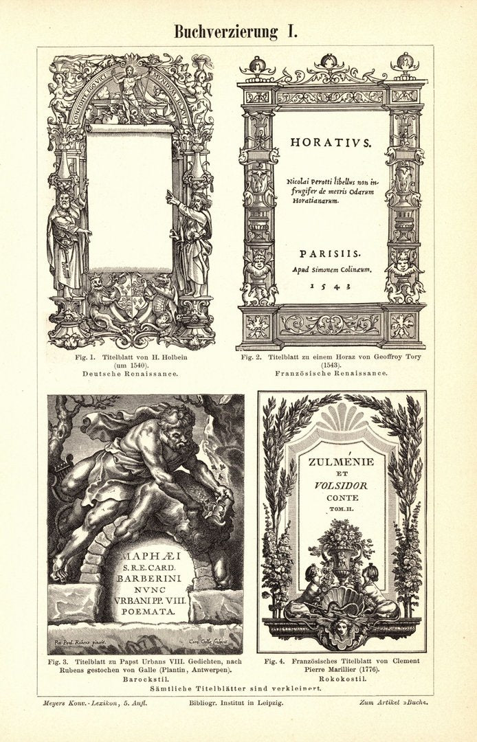 Buchverzierung. Buchillustration (Stich) von 1893