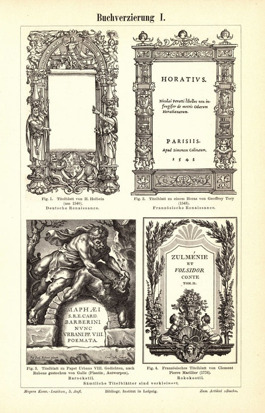 Buchverzierung. Buchillustration (Stich) von 1893