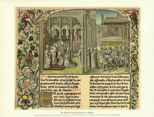 Die Krönung König Heinrichs IV. von England. Lithografie von 1902