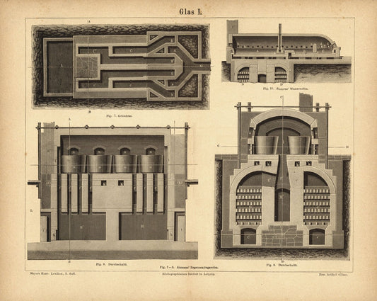 Glas I. Buchillustration (Stich) von 1876