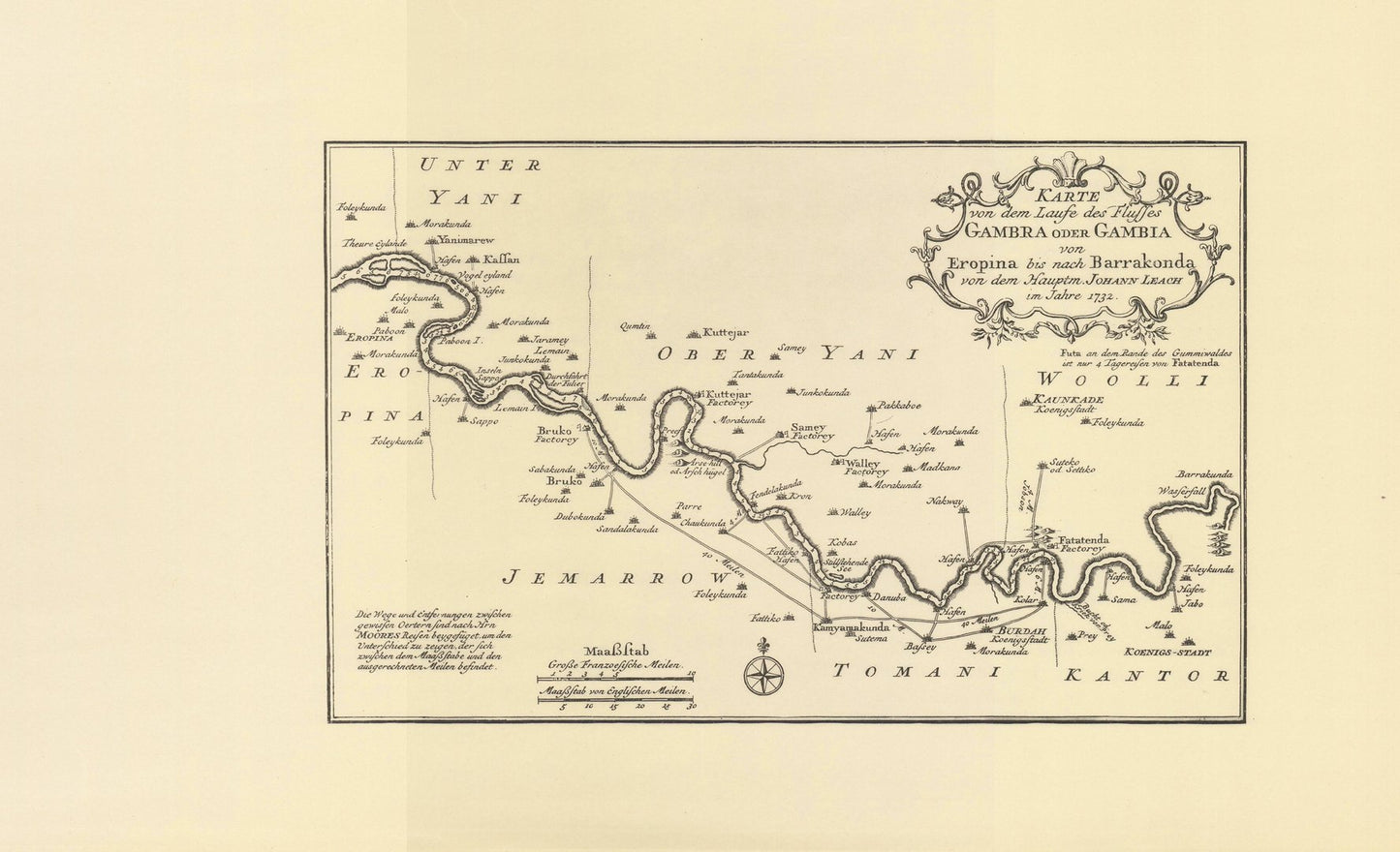 Gambia, Senegal. Limitierter Nachdruck von 1968. 2. Karte von dem Flusse Gambra oder Gambia.
