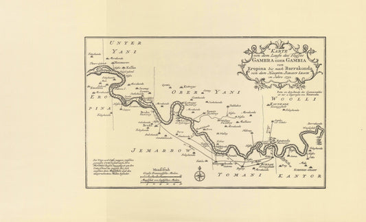 Gambia, Senegal. Limitierter Nachdruck von 1968. 2. Karte von dem Flusse Gambra oder Gambia.