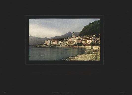 Bellagio, Italien, Farbenphotographie von 1910.