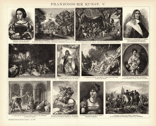 Französiche Kunst IV-VI. Buchillustration (Stich) von 1897
