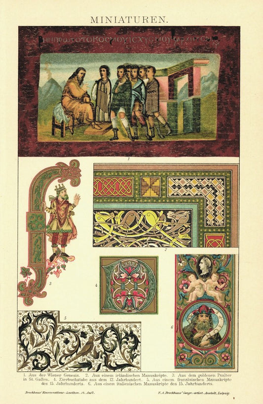 Miniaturen . Lithografie von 1920