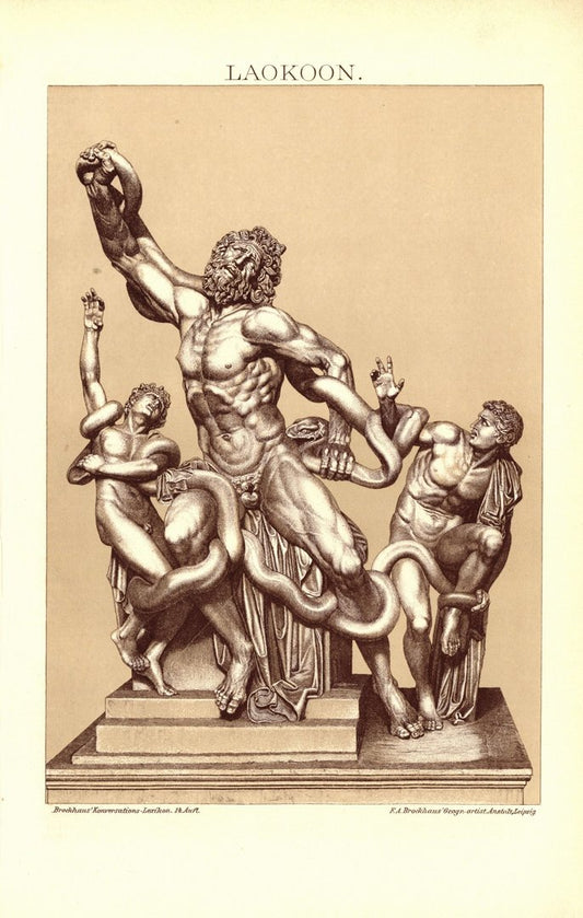 Laokoon. Buchillustration (Stich) von 1897