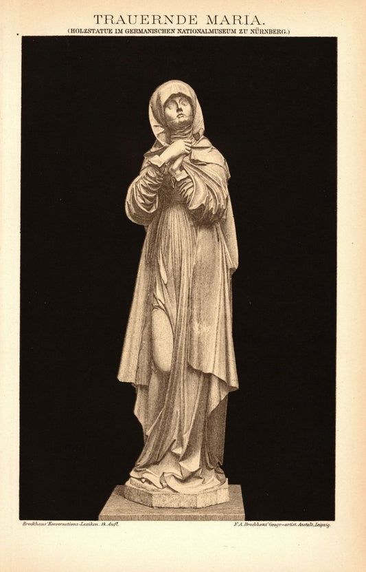 Trauernde Maria. Buchillustration (Stich) von 1897