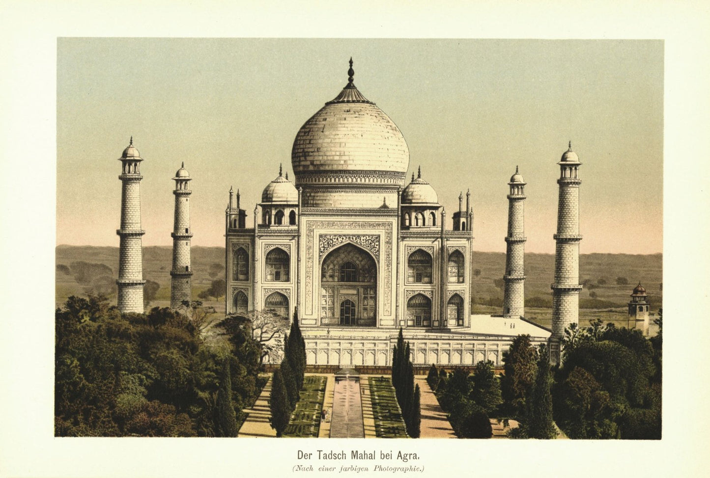 Tadsch Mahal bei Agra. Lithografie von 1902