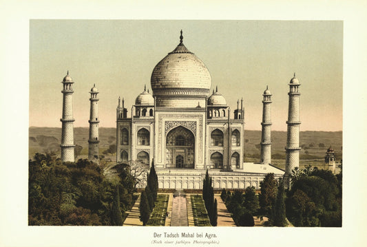 Tadsch Mahal bei Agra. Lithografie von 1902