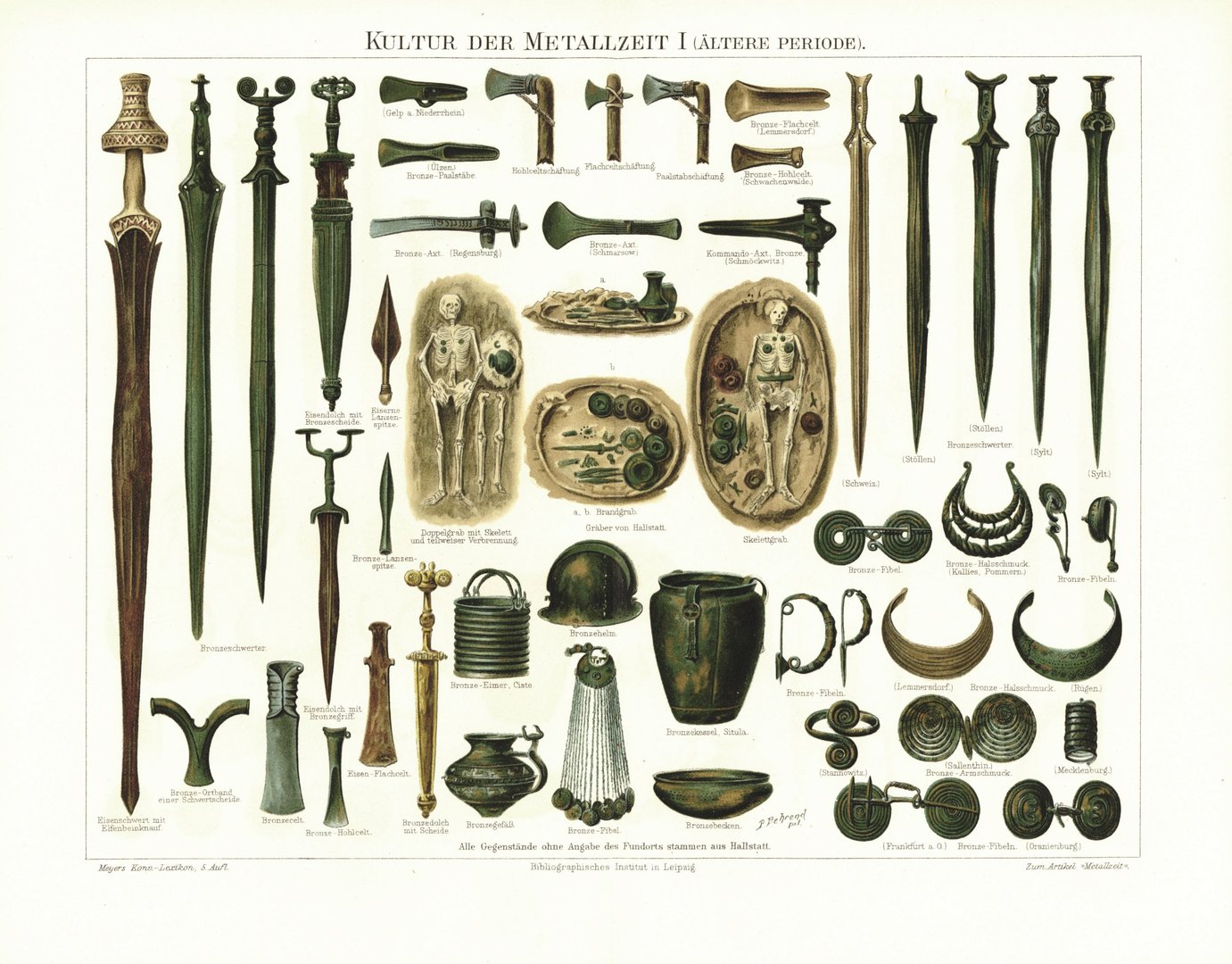 Kultur der Metallzeit , Ältere Periode. Lithografie von 1896