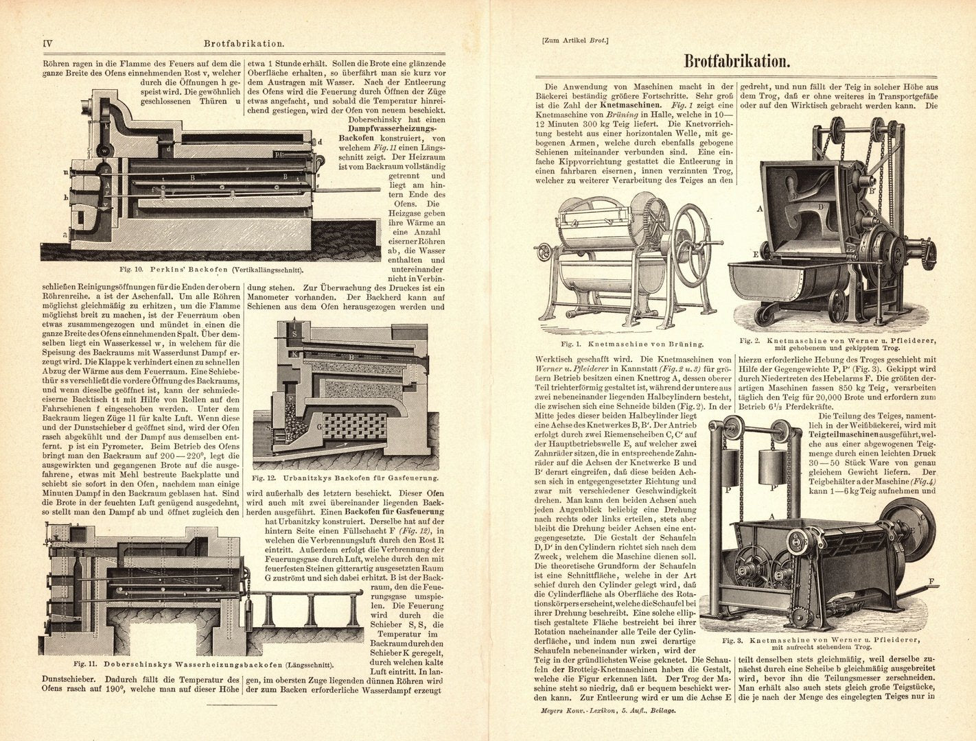 Brotfabrikation. Buchillustration (Stich) von 1893