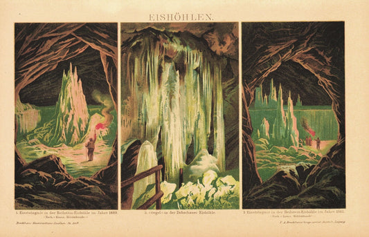 Eishöhlen. Lithografie von 1920