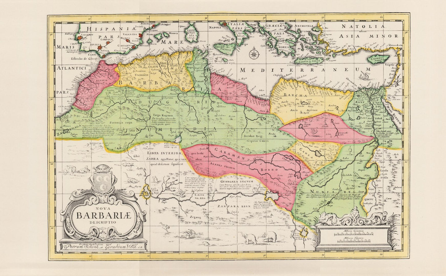 Nordafrika (1700). Limitierter Nachdruck von 1968. Nova Barbariae descriptio.
