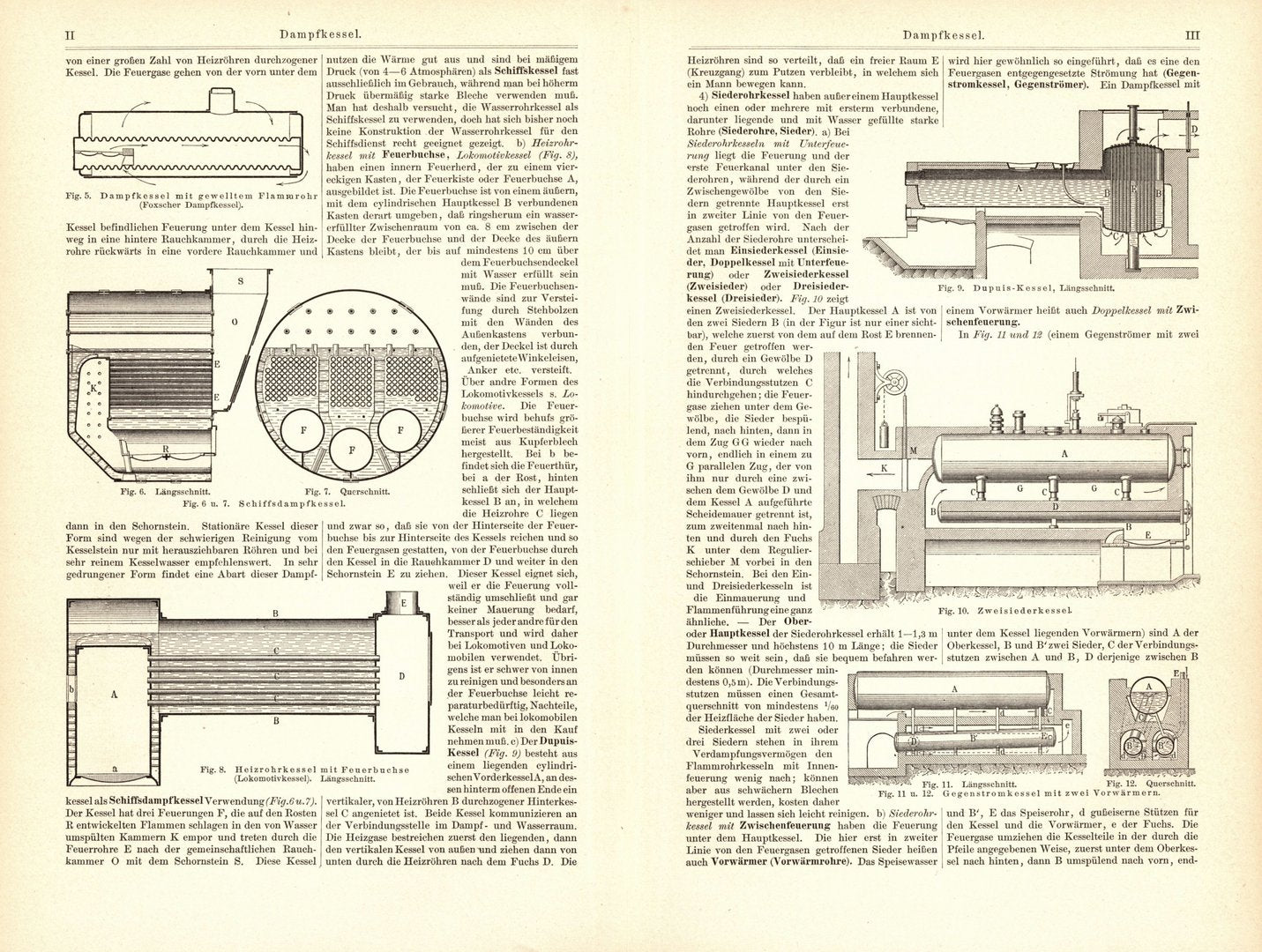 Dampfkessel I. Buchillustration von 1895