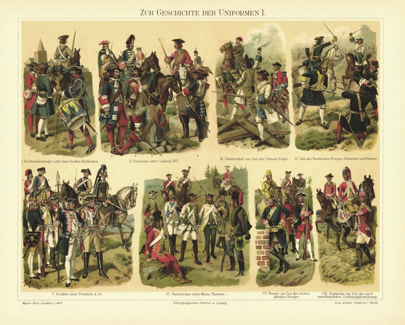 Zur Geschichte der Uniformen I. Lithografie von 1898