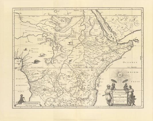 Ostafrika, Äthiopien (1663) . Limitierter Nachdruck von 1968.Aethiopia superior vel...