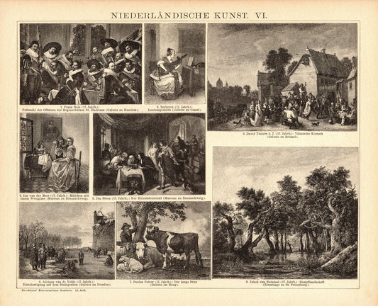 Niederländische Kunst. Buchillustration (Stich) von 1897